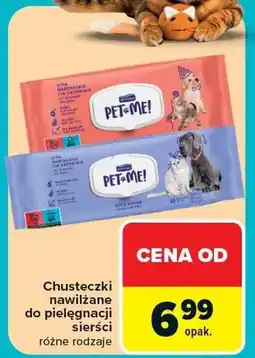 Carrefour Chusteczki nawilżane do pielęgnacji sierści Pet+Me oferta