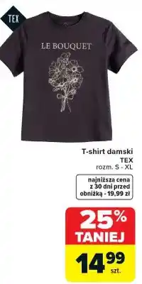 Carrefour T-shirt damski Tex z nadrukiem Le Bouquet rozm. S-XL oferta
