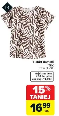 Carrefour T-shirt damski Tex wzór zwierzęcy rozm. S-XL oferta
