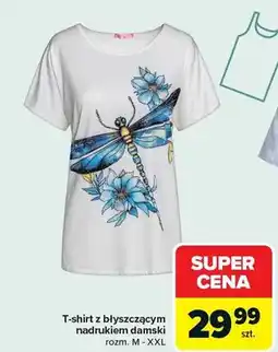 Carrefour T-shirt z błyszczącym nadrukiem damski rozm. M-XXL oferta