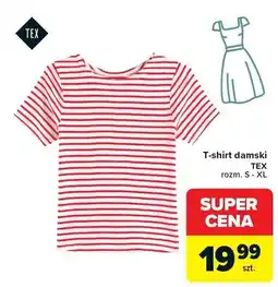 Carrefour T-shirt damski Tex w paski rozm. S-XL oferta
