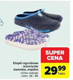 Carrefour Klapki ogrodowe wzorzyste damskie męskie rozm. 36-46 oferta