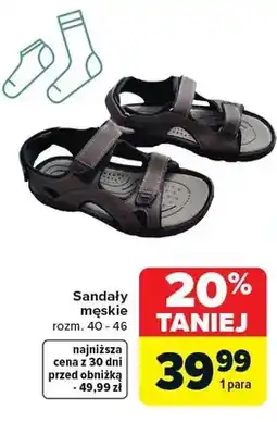 Carrefour Sandały męskie rozm. 40-46 oferta