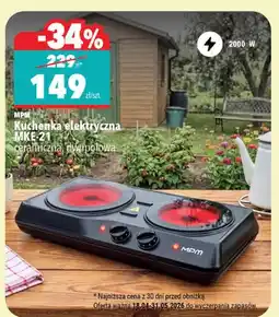 Biedronka Kuchenka elektryczna MKE 21 ceramiczna dwupołowa MPM 2000W oferta