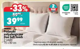 Biedronka Poduszki antyalergiczne Smukee Duo Soft Touch 70x80cm 2 sztuki oferta