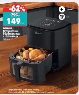 Biedronka Frytkownica beztłuszczowa Extralink z okienkiem czarna 1400W oferta
