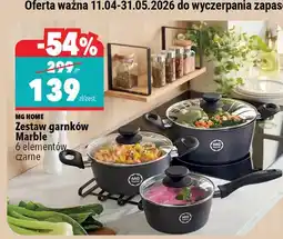 Biedronka Zestaw garnków MG Home Marble czarne 6 elementów oferta
