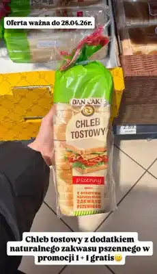 Dino Chleb tostowy pszenny z dodatkiem naturalnego zakwasu pszennego Dan Cake oferta