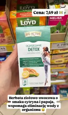 Dino Herbata ziołowo-owocowa Oczyszczanie Detox smak cytryna papaja Big-Active oferta