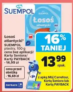 Carrefour Łosoś atlantycki plastry Suempol oferta