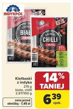 Carrefour Kiełbaski z indyka chilli Indykpol oferta