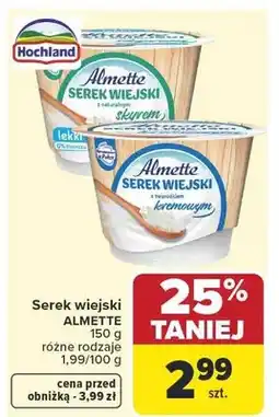 Carrefour Serek wiejski Almette z naturalnym skyrem lekki 0% tłuszczu oferta
