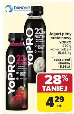 Carrefour Jogurt pitny proteinowy YoPRO truskawka malina oferta