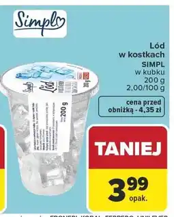 Carrefour Lód w kostkach Simpl w kubku oferta
