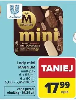 Carrefour Lody mini Magnum Classic Almond White Chocolate multipak oferta