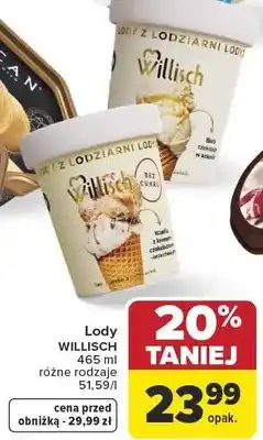 Carrefour Lody Willisch wanilia z krokami czekoladowo-orzechowymi bez cukru oferta