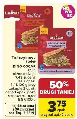 Carrefour Tuńczykowy twist King Oscar z suszonymi pomidorami i ziołami oferta
