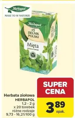 Carrefour Herbata ziołowa Herbapol Zielnik Polski mięta oferta