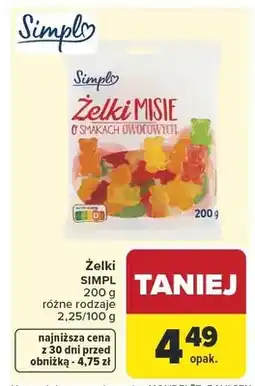 Carrefour Żelki Misie o smakach owocowych Simpl oferta