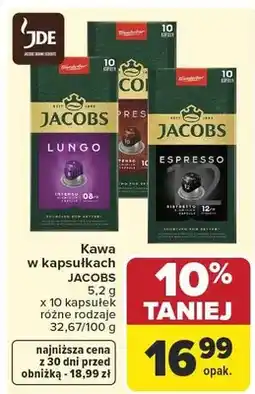 Carrefour Kawa w kapsułkach Jacobs Lungo Intenso oferta