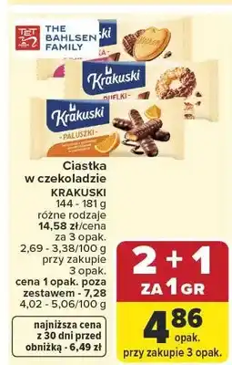 Carrefour Ciastka w czekoladzie Krakuski Duflki oferta