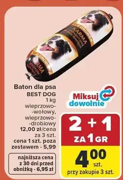 Carrefour Baton dla psa Best Dog wieprzowo-wołowy oferta