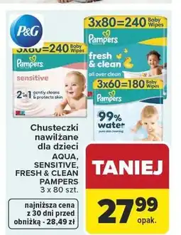 Carrefour Chusteczki nawilżane dla dzieci Aqua Pampers oferta