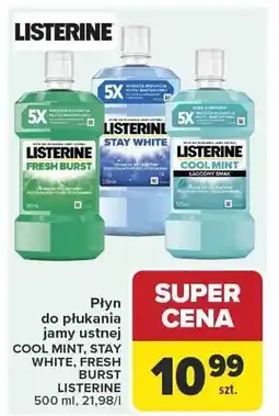 Carrefour Płyn do płukania jamy ustnej Listerine Cool Mint oferta