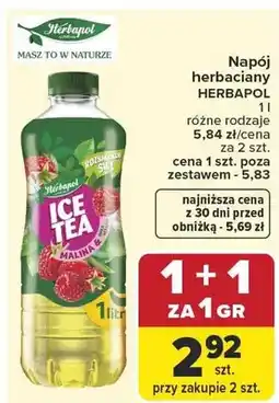 Carrefour Napój herbaciany Herbapol Ice Tea Malina oferta
