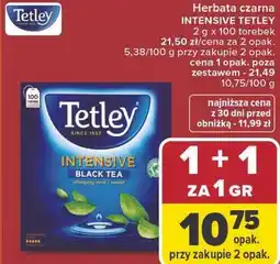 Carrefour Herbata czarna INTENSIVE TETLEY oferta