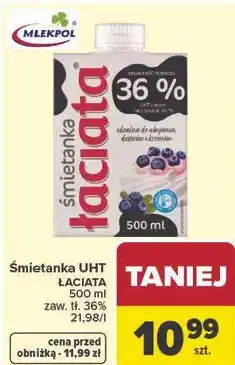 Carrefour Śmietanka UHT ŁACIATA oferta