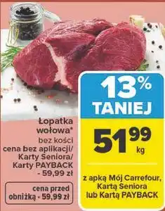 Carrefour Łopatka wołowa bez kości oferta