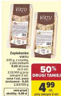 Carrefour Zapiekanka VIRTU 235 g, z szynką, z pieczarkami oferta