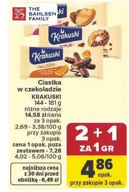 Carrefour Ciastka w czekoladzie KRAKUSKI oferta