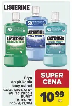 Carrefour Płyn do płukania jamy ustnej COOL MINT, STAY WHITE, FRESH BURST LISTERINE oferta