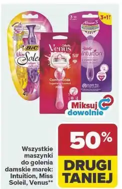 Carrefour Wszystkie maszynki do golenia damskie marek: Intuition, Miss Soleil, Venus oferta