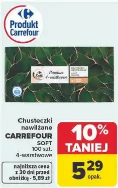 Carrefour Chusteczki nawilżane CARREFOUR SOFT 100 szt. 4-warstwowe oferta