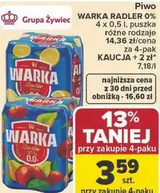 Carrefour Piwo WARKA RADLER 0% oferta