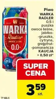 Carrefour Express Piwo WARKA RADLER 0,5 l owoce leśne, jabłko, cytryna, grejpfrut-pomarańcza oferta
