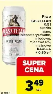 Carrefour Express Piwo KASZTELAN 0,5 l jasne, niepasteryzowane, miodowe, malinowe oferta