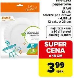 Carrefour Express Talerzyki papierowe RAVI 12 szt. 18 cm oferta