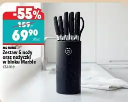 Biedronka Zestaw 5 noży oraz nożyczki w bloku Marble oferta