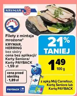 Carrefour Mintaj filet mrożony Herring oferta