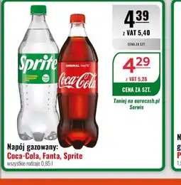 Eurocash Napój gazowany Coca-Cola, Fanta, Sprite oferta