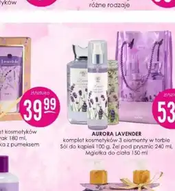 Jaśmin AURORA LAVENDER komplet kosmetyków 3 elementy w torbie Sól do kąpieli 100 g. Żel pod prysznic 240 ml, Mgiełka do ciała 150 ml oferta