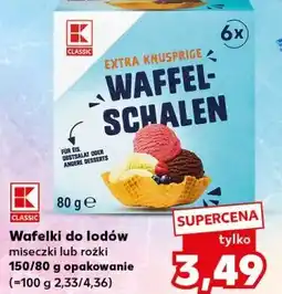 Kaufland Wafelki do lodów miseczki lub rożki 150/80 g opakowanie oferta