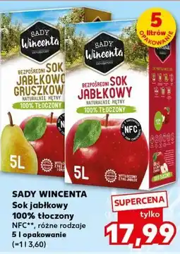 Kaufland Sok jabłkowy 100% tłoczony SADY WINCENTA różne rodzaje 5 l opakowanie oferta