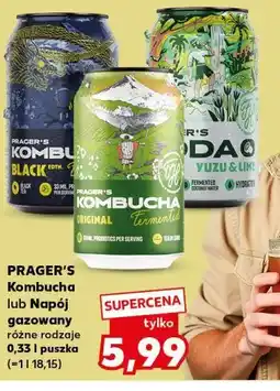 Kaufland PRAGER'S Kombucha lub Napój gazowany różne rodzaje 0,33 l puszka oferta