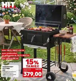 Kaufland Grill z pokrywą na zawiasach, ruszt do grillowania i półka do podgrzewania z chromowanej stali oferta