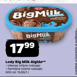 Netto Lody Big Milk Algida Intense oferta